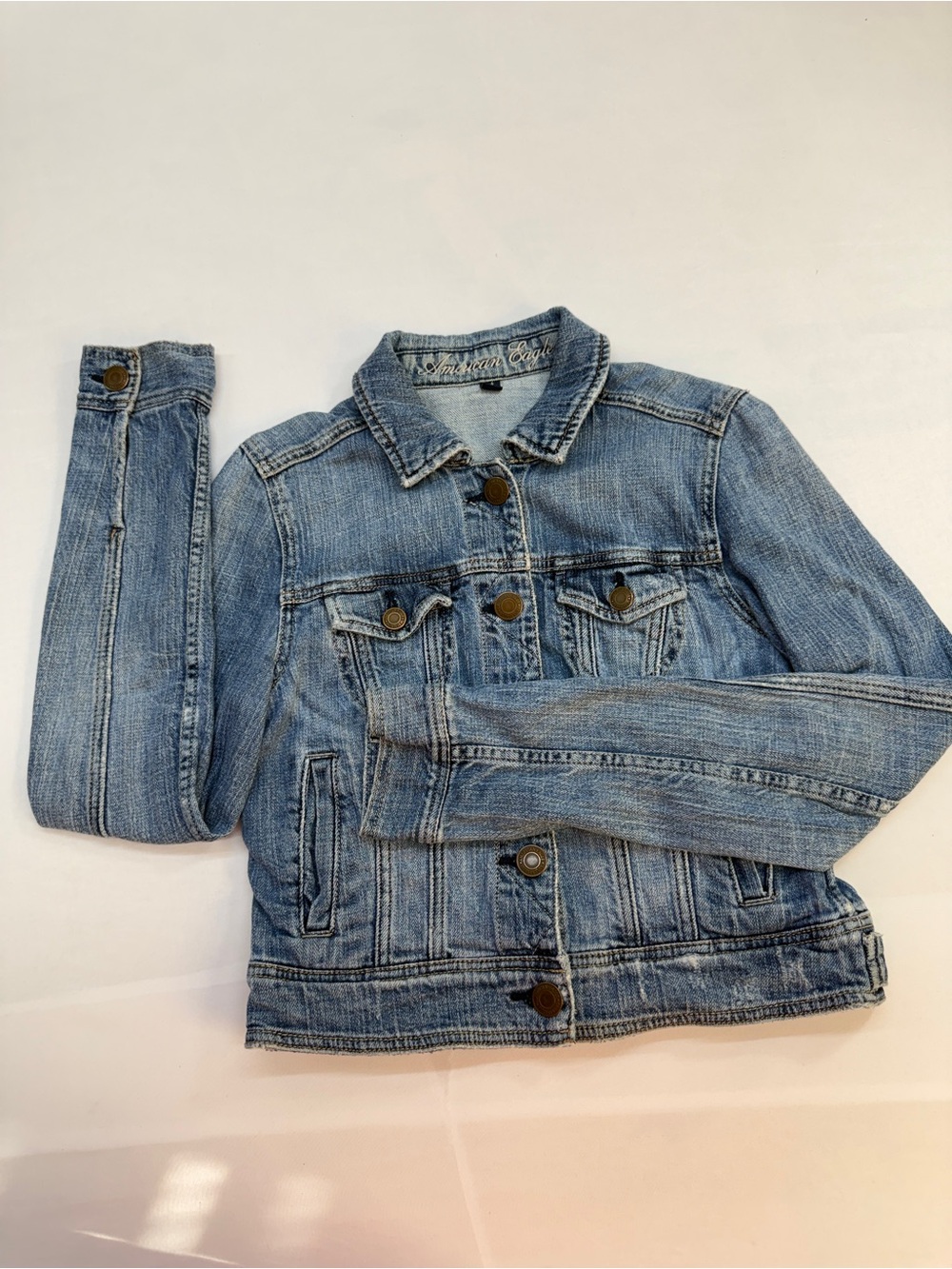 American Eagle Outfitters Faded Blue Denim Jacket